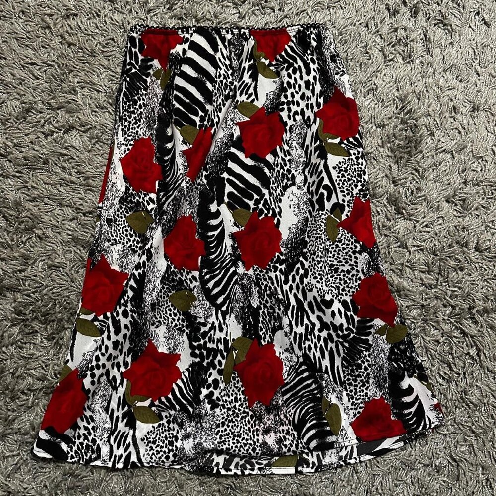 90s Briggs Floral Print Midi Maxi Skirt Size 1X